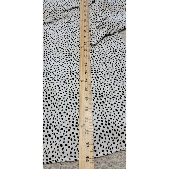 Avec Les Filles Women's White Dots Spots‎ A-line Ruffled Dress Tie Waist Size M - Picture 7 of 11